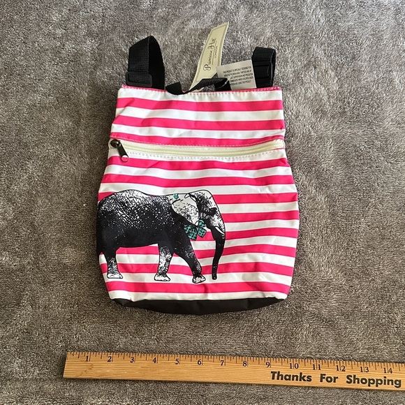 Charming Pink Striped Elephant Kids Backpack Bag - Picture 3 of 4